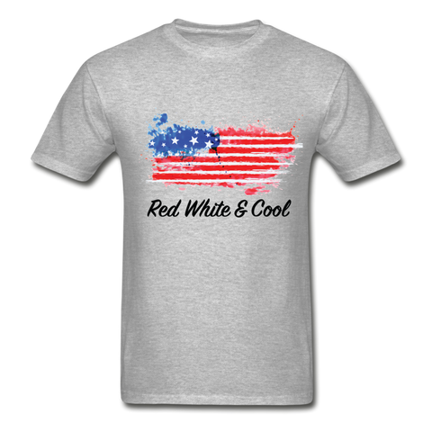 Adult T-Shirt - "Red White & Cool" - heather gray
