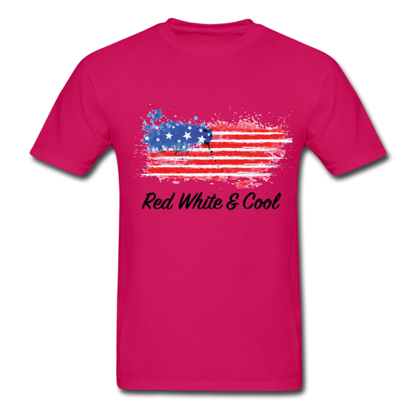 Adult T-Shirt - "Red White & Cool" - fuchsia
