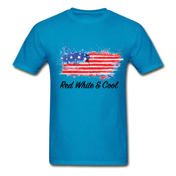 Adult T-Shirt - "Red White & Cool" - turquoise