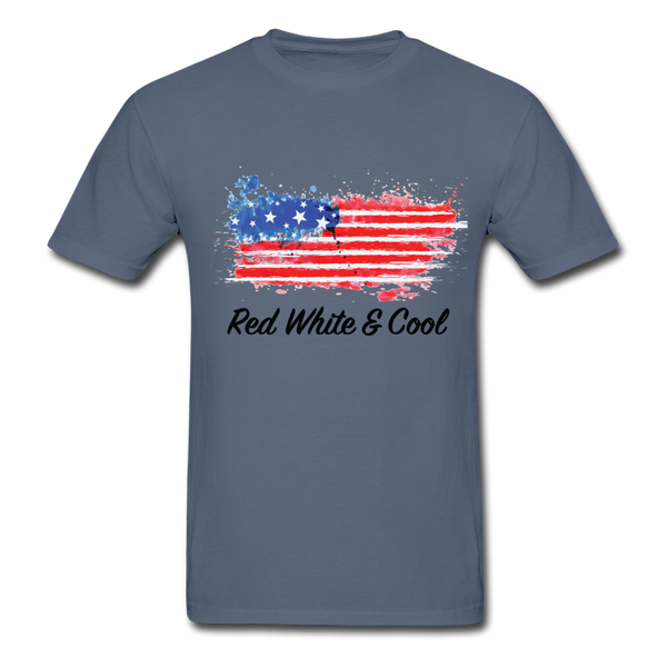Adult T-Shirt - "Red White & Cool" - denim