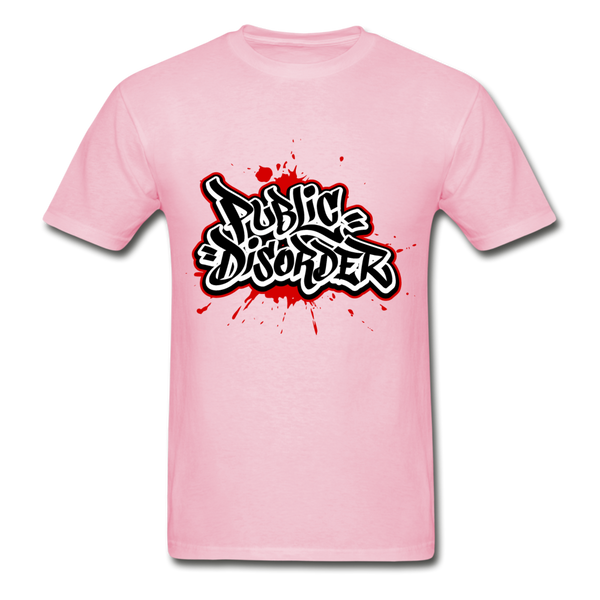 Men's T-Shirt- "Public Disorder" Graffiti - light pink
