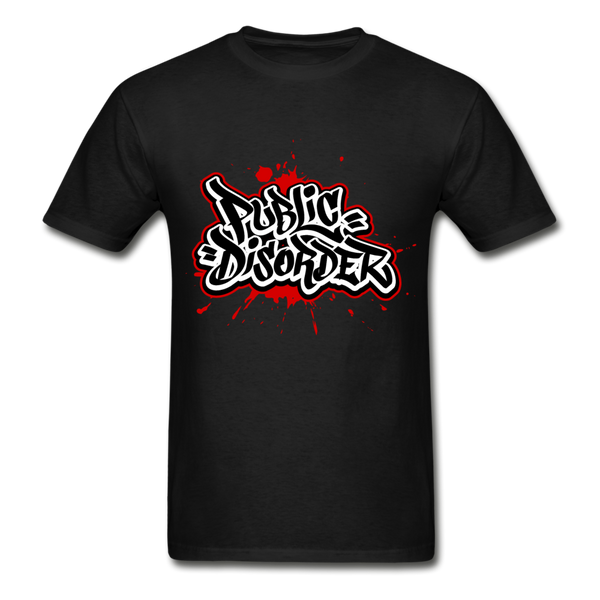 Men's T-Shirt- "Public Disorder" Graffiti - black