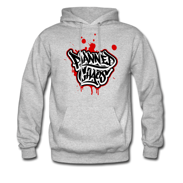 Men's Pullover Hoodie- "Planned Chaos" Graffiti - heather gray