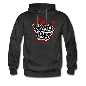 Men's Pullover Hoodie- "Planned Chaos" Graffiti - charcoal gray