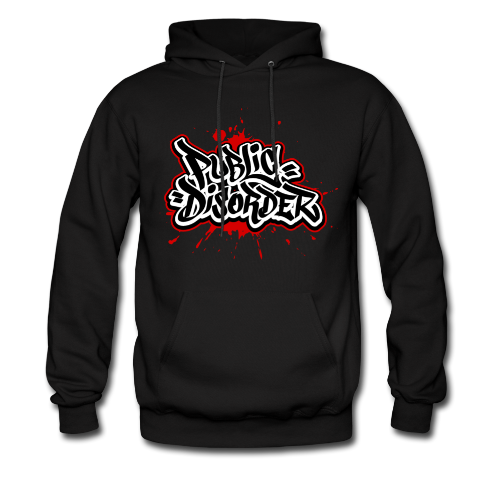 "Public Disorder"  Graffiti  Men's Pullover Hoodie - black