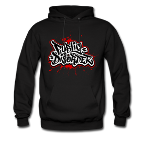 "Public Disorder"  Graffiti  Men's Pullover Hoodie - black