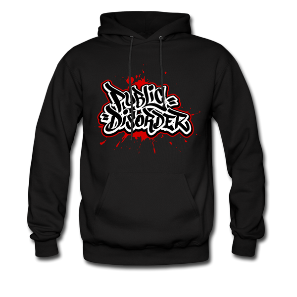 "Public Disorder"  Graffiti  Men's Pullover Hoodie - black