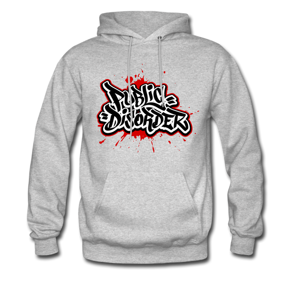 "Public Disorder"  Graffiti  Men's Pullover Hoodie - heather gray