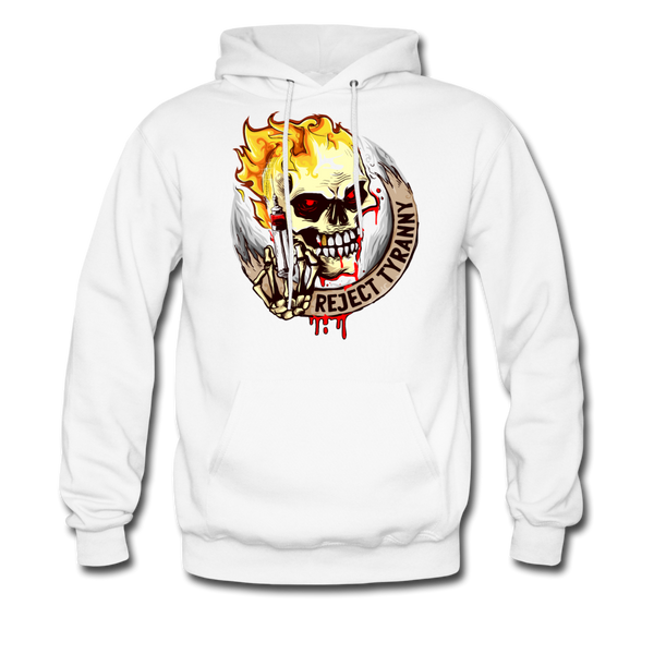 "Reject Tyranny" Men's Pullover Hoodie - white