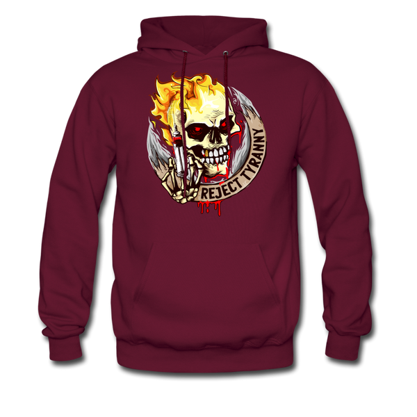 "Reject Tyranny" Men's Pullover Hoodie - burgundy