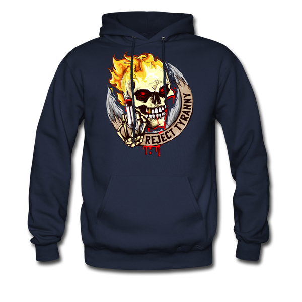"Reject Tyranny" Men's Pullover Hoodie - navy