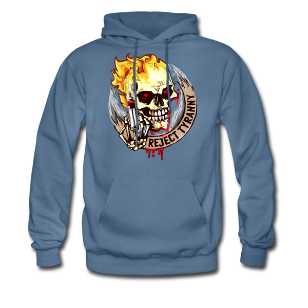 "Reject Tyranny" Men's Pullover Hoodie - denim blue