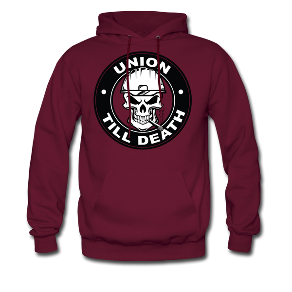 "Union till Death" - Men's Pullover Hoodie - burgundy