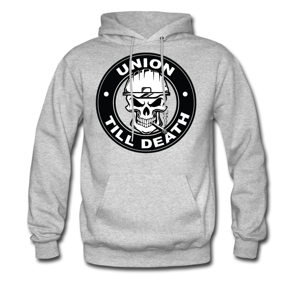 "Union till Death" - Men's Pullover Hoodie - heather gray