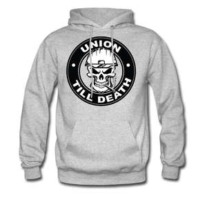"Union till Death" - Men's Pullover Hoodie - heather gray