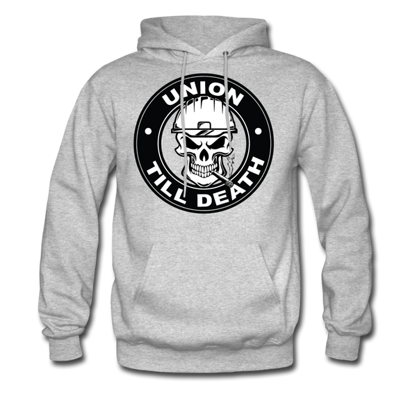 "Union till Death" - Men's Pullover Hoodie - heather gray
