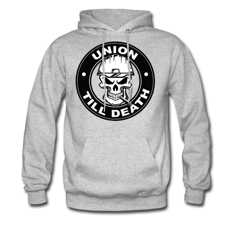 "Union till Death" - Men's Pullover Hoodie - heather gray