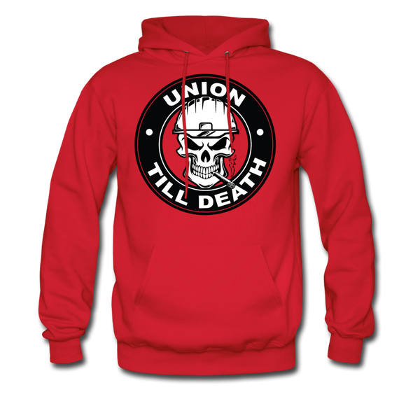 "Union till Death" - Men's Pullover Hoodie - red