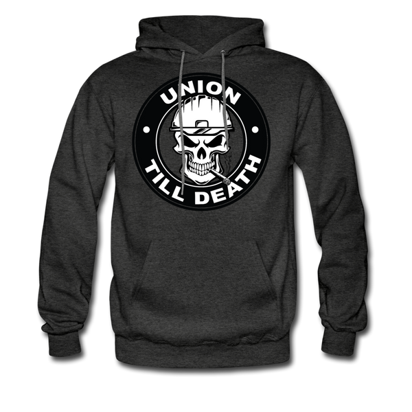 "Union till Death" - Men's Pullover Hoodie - charcoal gray