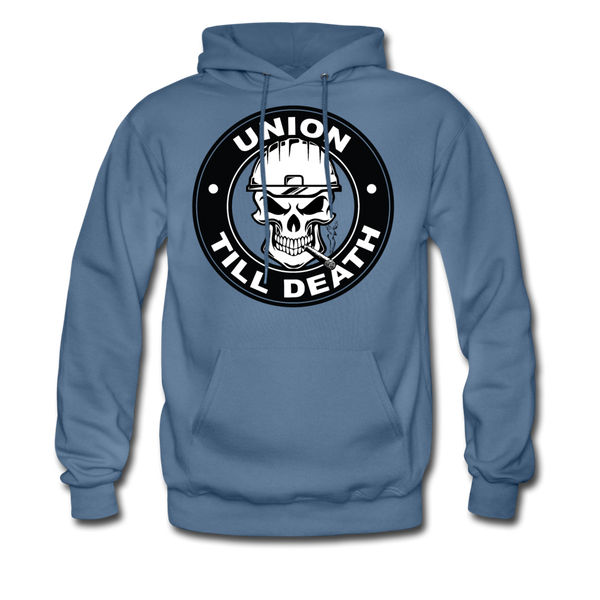 "Union till Death" - Men's Pullover Hoodie - denim blue