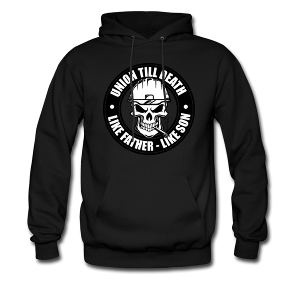 "Union Till Death Like Father Like Son" - Men's Pullover Hoodie - black