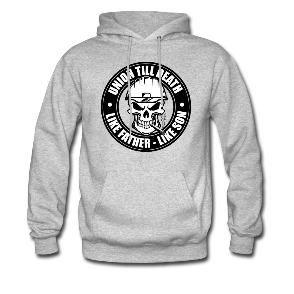 "Union Till Death Like Father Like Son" - Men's Pullover Hoodie - heather gray