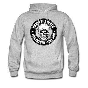 "Union Till Death Like Father Like Son" - Men's Pullover Hoodie - heather gray