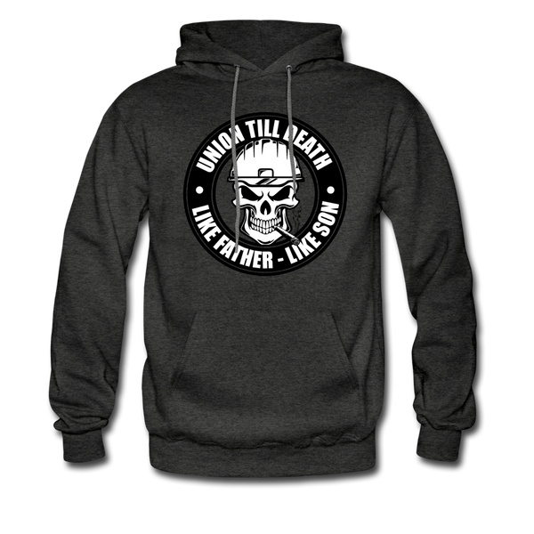 "Union Till Death Like Father Like Son" - Men's Pullover Hoodie - charcoal gray
